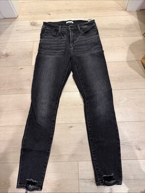 Good American Black Washed High-Rise Skinny Jeans